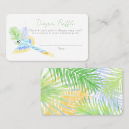Hawaiian Tropical Birds Baby shower Diaper Raffle Informatiekaartje