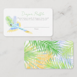 Hawaiian Tropical Birds Baby shower Diaper Raffle Informatiekaartje
