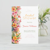 Hawaiian Tropical Bridal Shower Invitation Kaart (Staand voorkant)