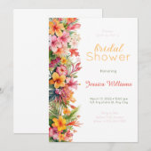 Hawaiian Tropical Bridal Shower Invitation Kaart (Voorkant / Achterkant)