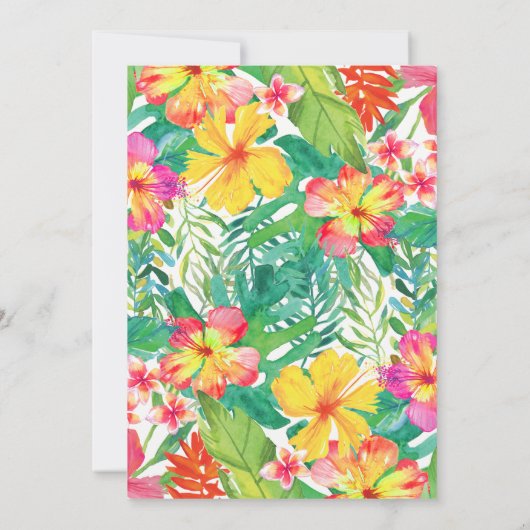 Hawaiian Tropical Bruids douche uitnodiging (Achterkant)