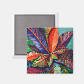 Hawaiian Tropical Croton Plant Magnet (Voorkant / Achterkant)