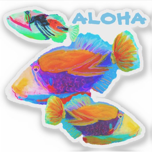 Hawaiian Tropical Fish Sticker (Voorkant)