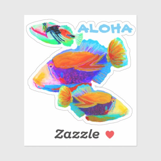 Hawaiian Tropical Fish Sticker (Vel)