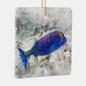Hawaiian Tropical Fish Waterverf - Boxfish Keramisch Ornament (Rechts)