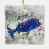 Hawaiian Tropical Fish Waterverf - Boxfish Keramisch Ornament (Voorkant)