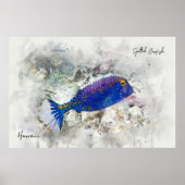 Hawaiian Tropical Fish Waterverf - Boxfish Poster (Voorkant)
