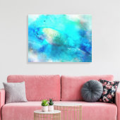 Hawaiian Tropical Fish Waterverf - Parrotfish Canvas Afdruk (Insitu (Woonkamer))