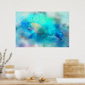 Hawaiian Tropical Fish Waterverf - Parrotfish Poster (Keuken)