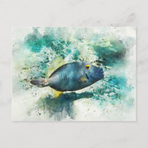 Hawaiian Tropical Fish Waterverf - Vissen Briefkaart