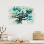 Hawaiian Tropical Fish Waterverf - Vissen Poster (Keuken)