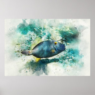 Hawaiian Tropical Fish Waterverf - Vissen Poster