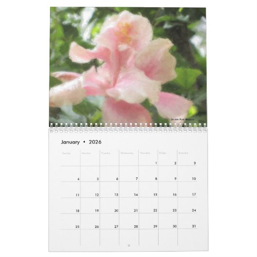 Hawaiian Tropical Flora Fine Art Kalender (Jan 2026)