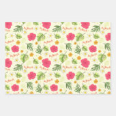 Hawaiian Tropical Floral Aloha Verjaardagsfeest Inpakpapier Vel (Voorkant 2)