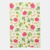Hawaiian Tropical Floral Aloha Verjaardagsfeest Theedoek (Verticaal)