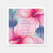 hawaiian tropical floral hibiscus save the date servet (Voorkant)