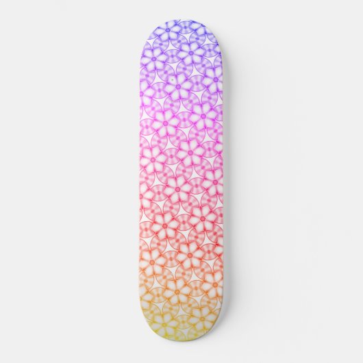 Hawaiian Tropical Floral Ombre Kaleidoscope Persoonlijk Skateboard (Voorkant)