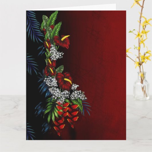 Hawaiian Tropical Flower Arrangement Kaart (Gele Bloem)