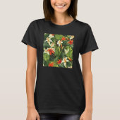 Hawaiian Tropical Flower Leaf Pattern Beach Vacati T-shirt (Voorkant)