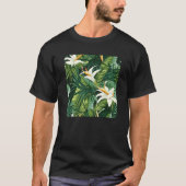 Hawaiian Tropical Flower Leaf Pattern Beach Vacati T-shirt (Voorkant)