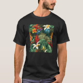 Hawaiian Tropical Flower Leaf Pattern Beach Vacati T-shirt (Voorkant)