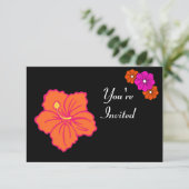 Hawaiian Tropical Flower Luau Uitnodigingen (Staand voorkant)