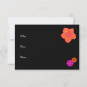 Hawaiian Tropical Flower Luau Uitnodigingen (Achterkant)