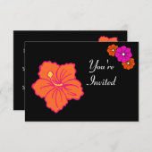 Hawaiian Tropical Flower Luau Uitnodigingen (Voorkant / Achterkant)