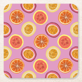 Hawaiian Tropical Fruit Pattern Coaster Pink Kartonnen Onderzetters