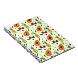 Hawaiian Tropical Fruit Pattern Cream Notebook  Notitieboek