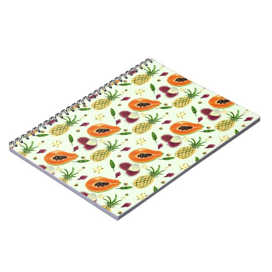 Hawaiian Tropical Fruit Pattern Cream Notebook Notitieboek (Linkerzijde)