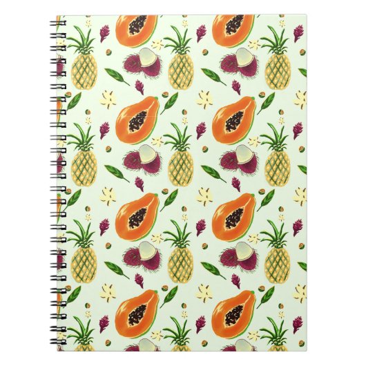 Hawaiian Tropical Fruit Pattern Cream Notebook Notitieboek (Voorkant)