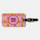 Hawaiian Tropical Fruit Pink Custom Luggage Tag Bagagelabel (Voorkant horizontaal)