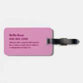 Hawaiian Tropical Fruit Pink Custom Luggage Tag Bagagelabel (Achterkant horizontaal)
