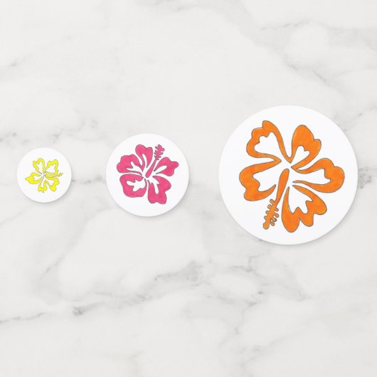 Hawaiian Tropical Hibiscus Flowers Floral print Confetti (Voorkanten)