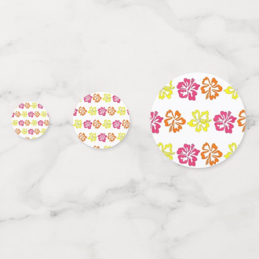 Hawaiian Tropical Hibiscus Flowers Floral print Confetti (Achterkanten)