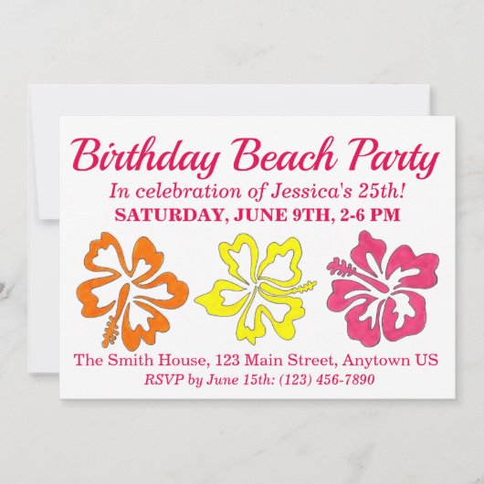 Hawaiian Tropical Hibiscus Flowers Floral print Kaart (Voorkant)