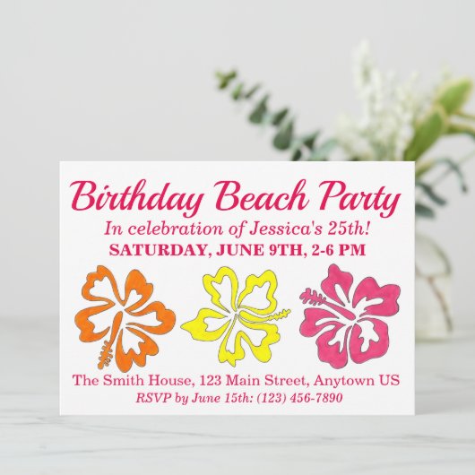 Hawaiian Tropical Hibiscus Flowers Floral print Kaart (Staand voorkant)