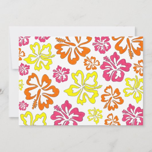 Hawaiian Tropical Hibiscus Flowers Floral print Kaart (Achterkant)