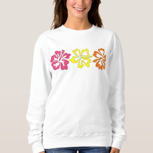 Hawaiian Tropical Hibiscus Flowers Floral print Trui (Voorkant)