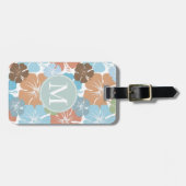 Hawaiian Tropical Hibiscus Flowers Monogram Bagagelabel (Voorkant horizontaal)