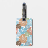Hawaiian Tropical Hibiscus Flowers Monogram Bagagelabel (Achterkant verticaal)