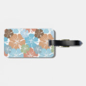 Hawaiian Tropical Hibiscus Flowers Monogram Bagagelabel (Achterkant horizontaal)