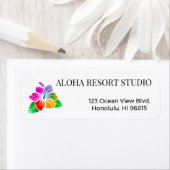 Hawaiian Tropical Hibiscus Return Address Etiket (Insitu)