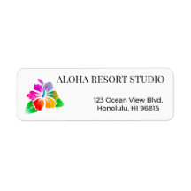 Hawaiian Tropical Hibiscus Return Address 