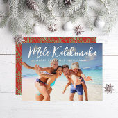 Hawaiian Tropical Holiday Palm Kerstfoto Feestdagenkaart