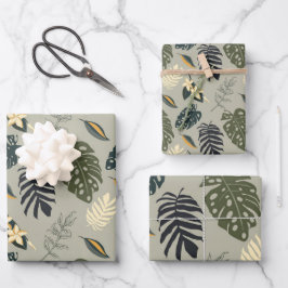 Hawaiian Tropical Leaves Inpakpapier Vel