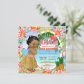 Hawaiian Tropical Luau Baby shower Kaart (Staand voorkant)