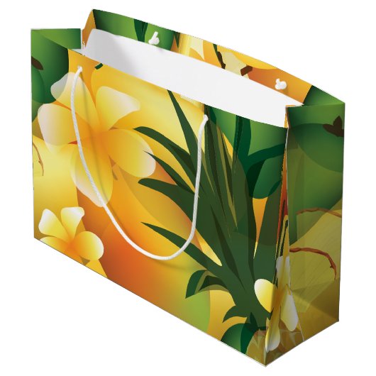 Hawaiian Tropical Luau Gift Bag Large Groot Cadeauzakje (Achterkant Gekanteld)