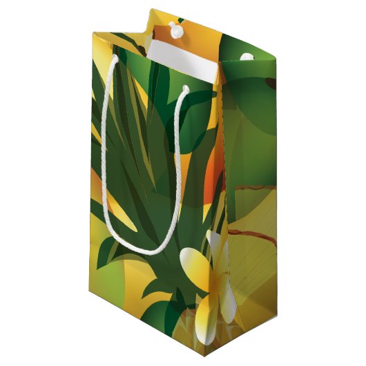 Hawaiian Tropical Luau Gift Bag Small Klein Cadeauzakje (Voorkant Gekanteld)